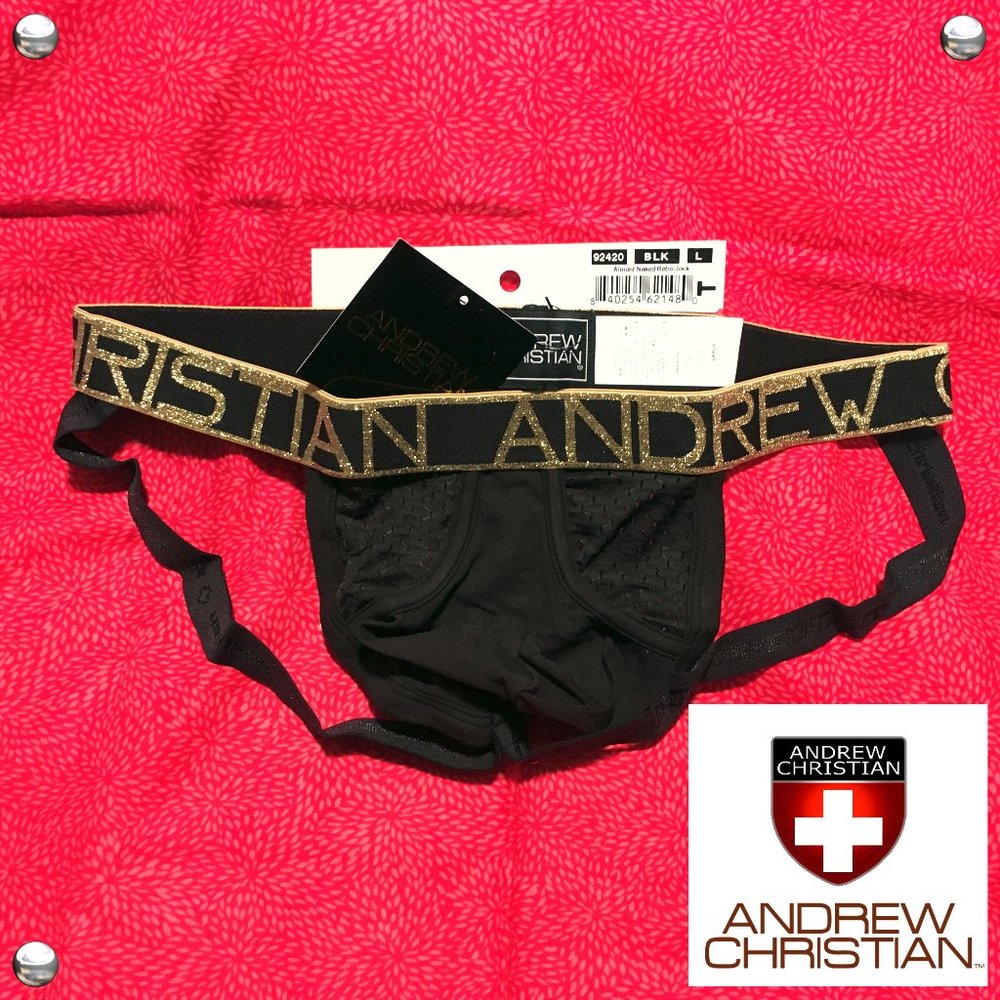 Andrew Christian Almost Naked Retro Jock #92420 Size LARGE 🆕🩲